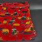 Red Black and Orange Halloween Themed Linen Tablecloth Vintage Witches Cats Bats