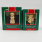 2 Hallmark Keepsake 1989 Christmas Ornaments CHRISTMAS KITTY Cinnamon Bear Vtg