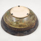 Ochre Green Glazed Pottery Bowl Basket Weave Outer Design Ceramic Lusterware 12"