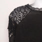 Torrid Women's Black Blouse Top Size 0 Plus Floral Lace Cap V-Neck Short Sleeve