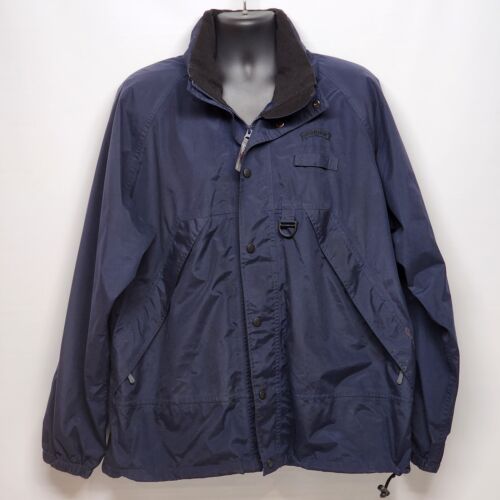 Field n Stream HydroProof Large Navy Polyester Rain Jacket w Hood Golf Fishing