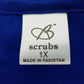 B Scrubs Solid Blue Uniform Top Womens 1XL 3 Pocket Scrubs NWT