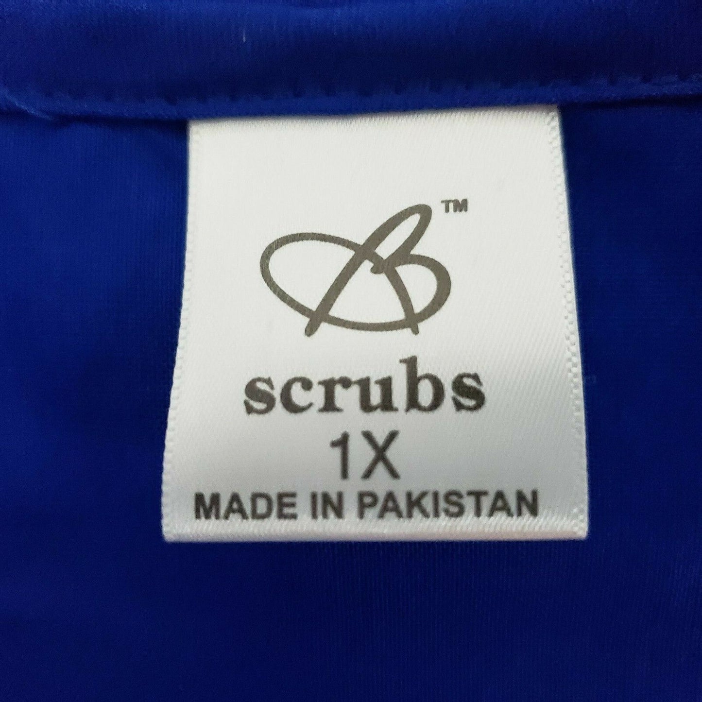 B Scrubs Solid Blue Uniform Top Womens 1XL 3 Pocket Scrubs NWT