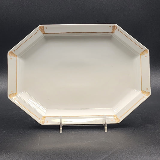 Tirschenreuth Bavaria Octagon Serving Platter with Gold Trim 12"
