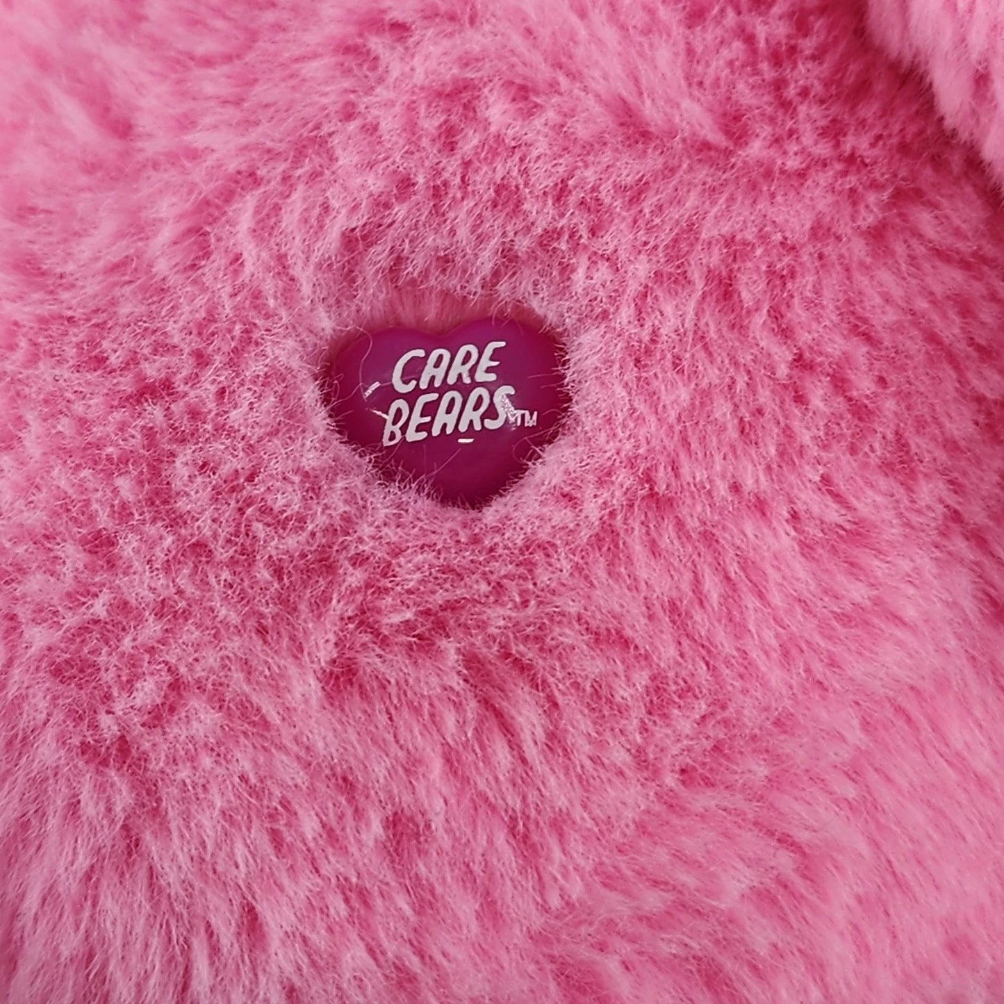 Care Bears Cheer Bear Plush 12" Pink Stuffed Animal Rainbow Belly Badge 2000's