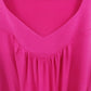 Worthington Pink Gathered Front Blouse Women Med Stretch V Neck Top Long Sleeve