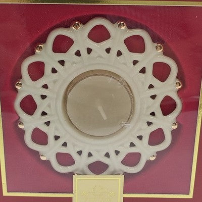 Candle Holder Lenox Holidays Snow Light Shimmer Votive Tealight Snowflake 4” NIB