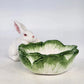 Palm Tree Co Bunny and Cabbage Candy Dish Ceramic Easter Cottage Taiwan Vintage