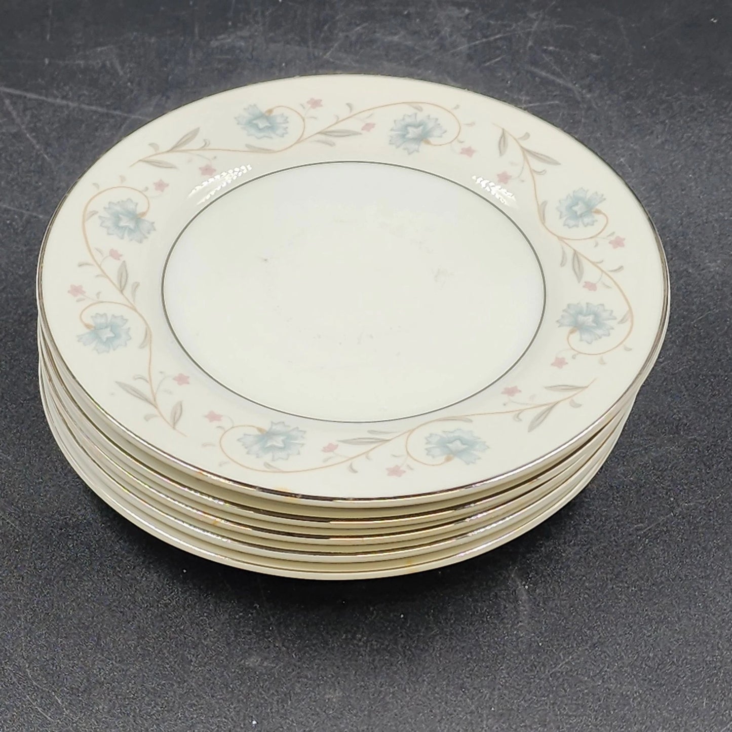 English Garden 1221 Bread Butter Plates Set of 6 Platinum Fine China 6.5" Japan