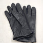 Ladies Black Leather Gloves Fleece Lined Med/Large Stretch Inset Winter Vtg NWT