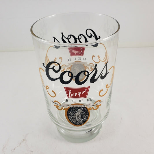 Coors Banquet Beer Glass Vintage Logo Large 32 oz Barware Collectible Display