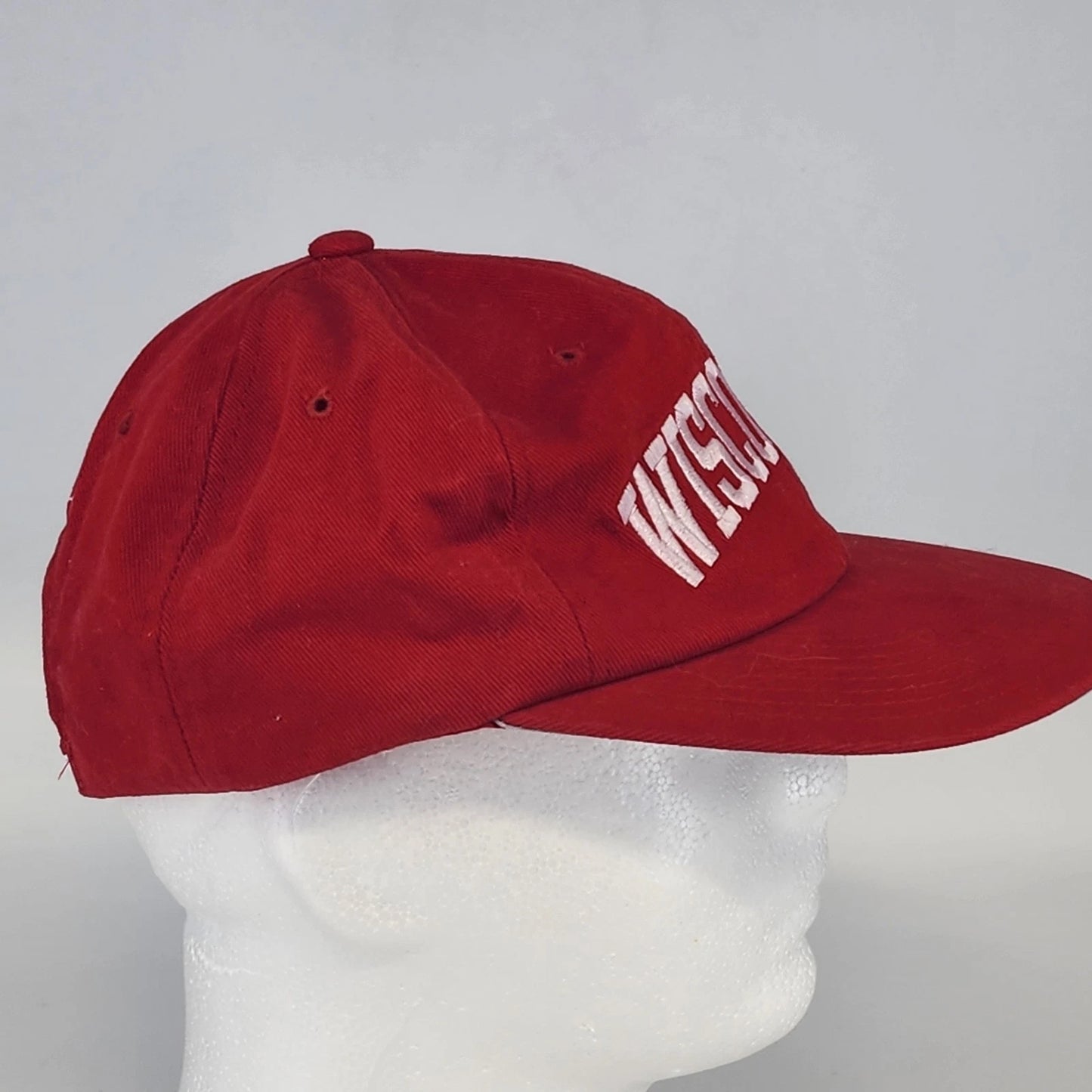 Wisconsin Badgers Snapback Hat 90s Champion Red NCAA Cap