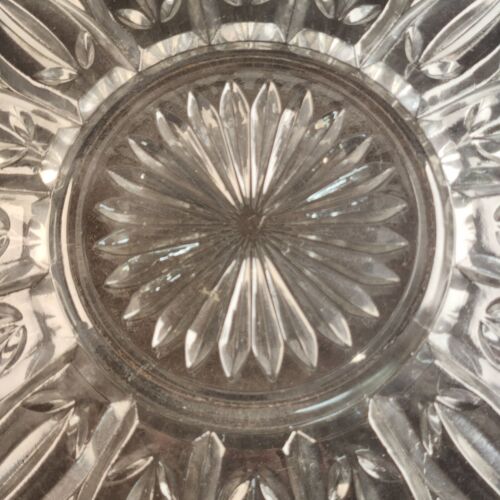 11" Round Tidbit Tray Platter Petal Pattern Scalloped Federal Glass Vintage