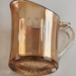 Pitcher Iridescent Amber Cream Marigold Ribbed Jug With Handle Vintage