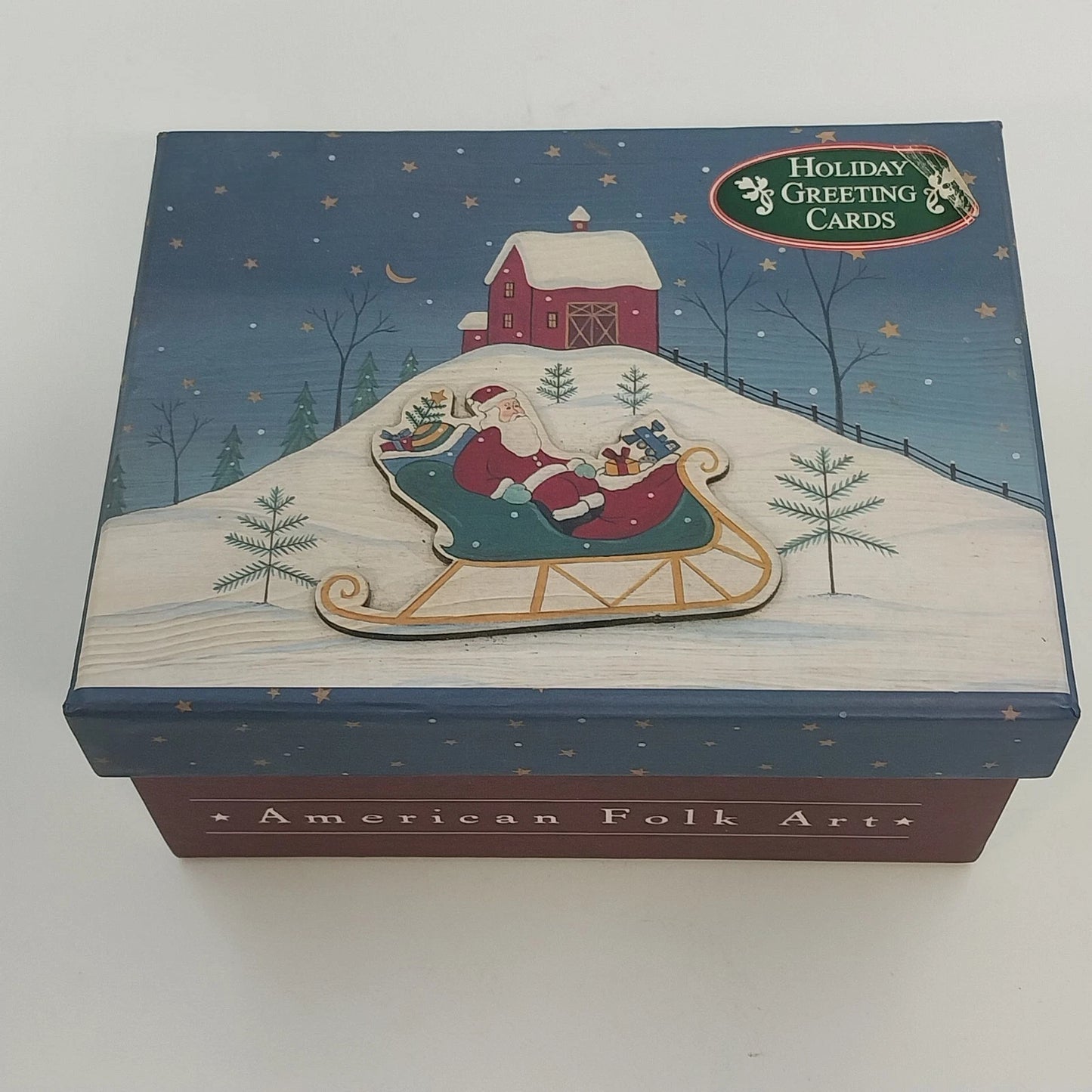 Warren Kimble Holiday Greeting Cards Set of 14 w Decorative Storage Box America