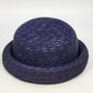 Purple Straw Bowler Cloche Hat Women's One Size Rolled Brim Summer Sun Hat