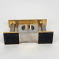 Regency Quartz Desk Mantel Clock Two Tone Gold Silver 5" Long Repair/Parts Only