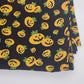 Black and Orange Halloween Pumpkin Pattern Linen Tablecloth 104 x 43 Inches