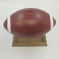Ceramic Football Coin Bank Textured Sport Piggy Bank Brown on Pedestal Base 9.5"
