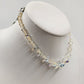 Chocker Necklace 6" Nylon Chain with Faceted Iridescent Glass Beads Adjustable