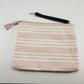 Betsey Johnson Pink White Pearl Clutch Cosmetic Makeup Wristlet Bag