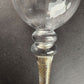 Clear Goblet Candle Holder 12 Inch Gold Stem Ribbed Glass