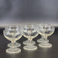 6 Anchor Hocking Bubble Foot Champagne Glasses 4" Mid Century Vintage Barware