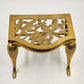 Brass Metal Gold Finish Footrest Fireplace Footman Stool Trivet Pot Warmer Stand