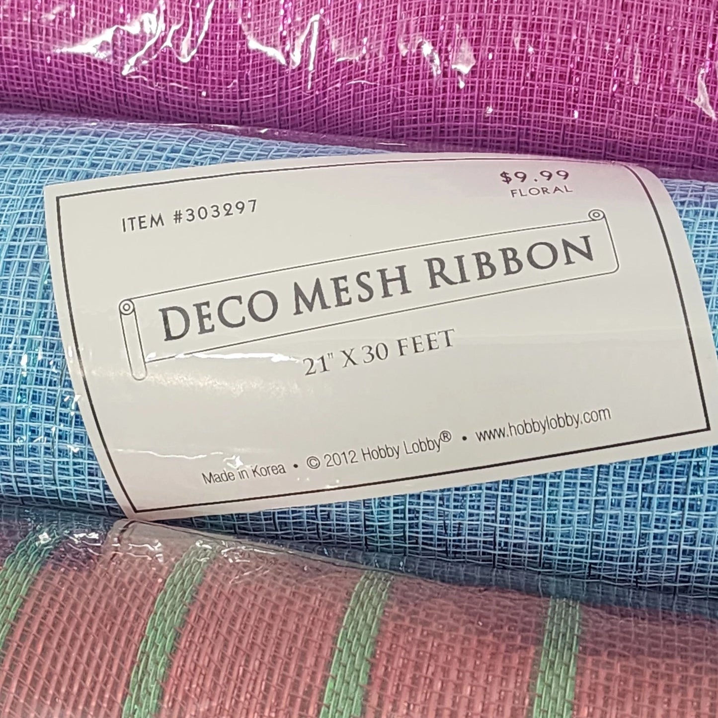 Deco Mesh Ribbon 21 Inch x 30 ft Rolls Set of 5