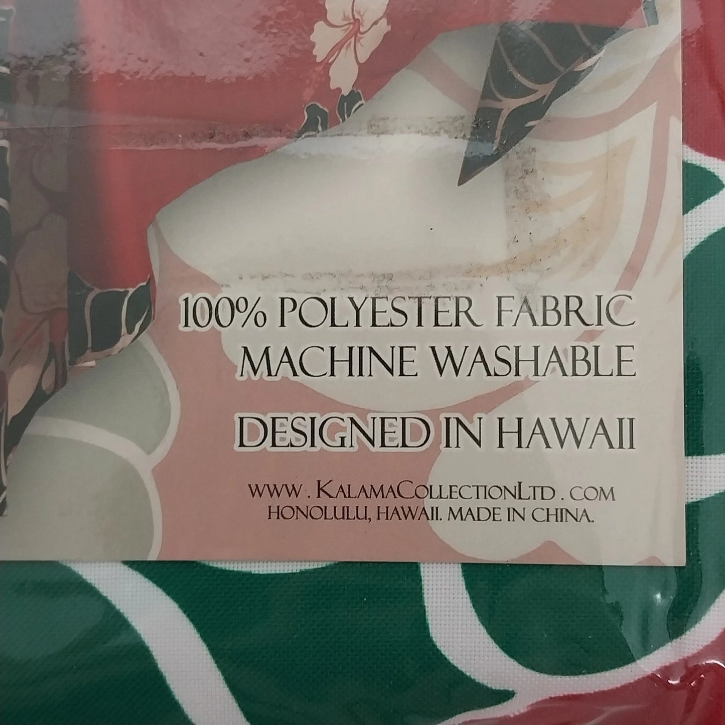 Kauhale Living Hawaiian Hibiscus Floral Tablecloth Red Green White 60" x 84" NIP