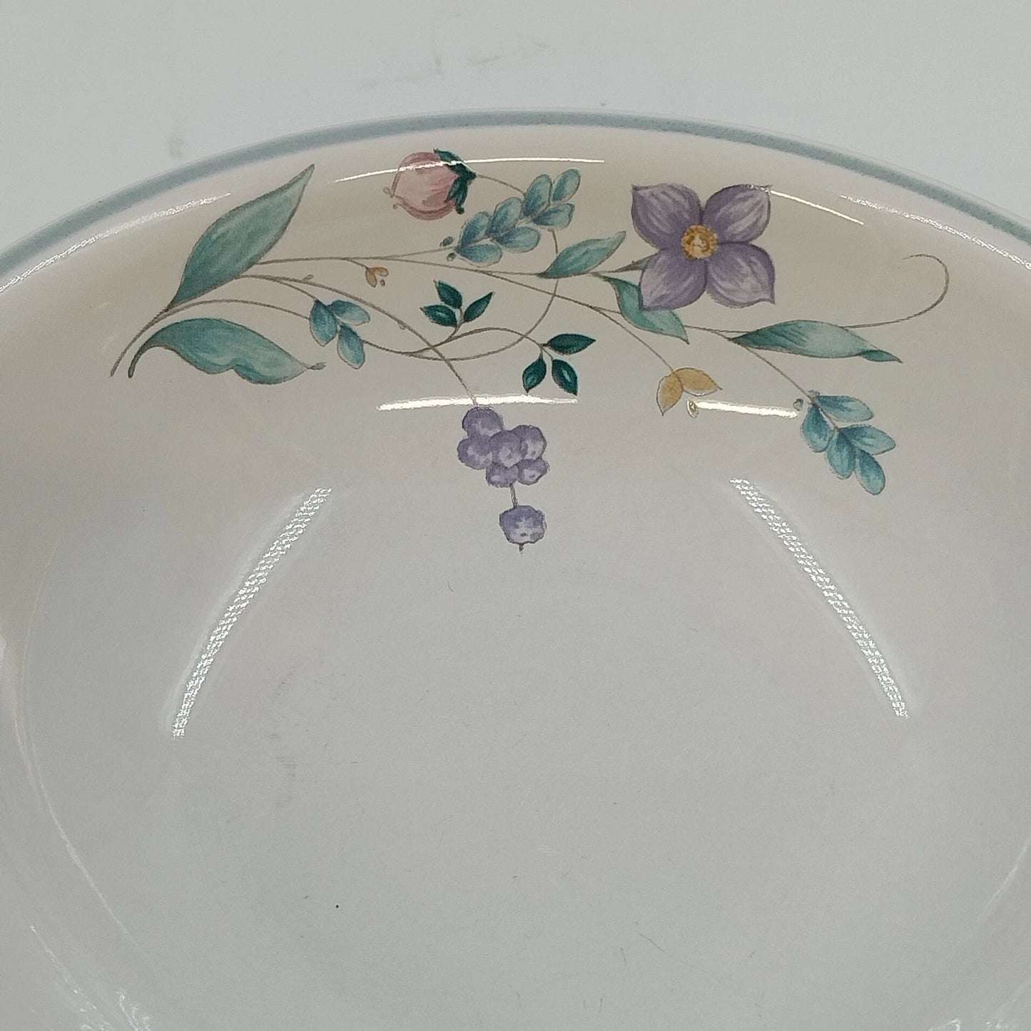 Pfaltzgraff April Vegetable Serving Bowl 6" Ceramic Stoneware Blue Trim Floral