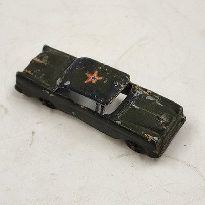 Tootsietoy Army Military Force Service Green Sedan Car Vehicle Toy Vintage 4.25"