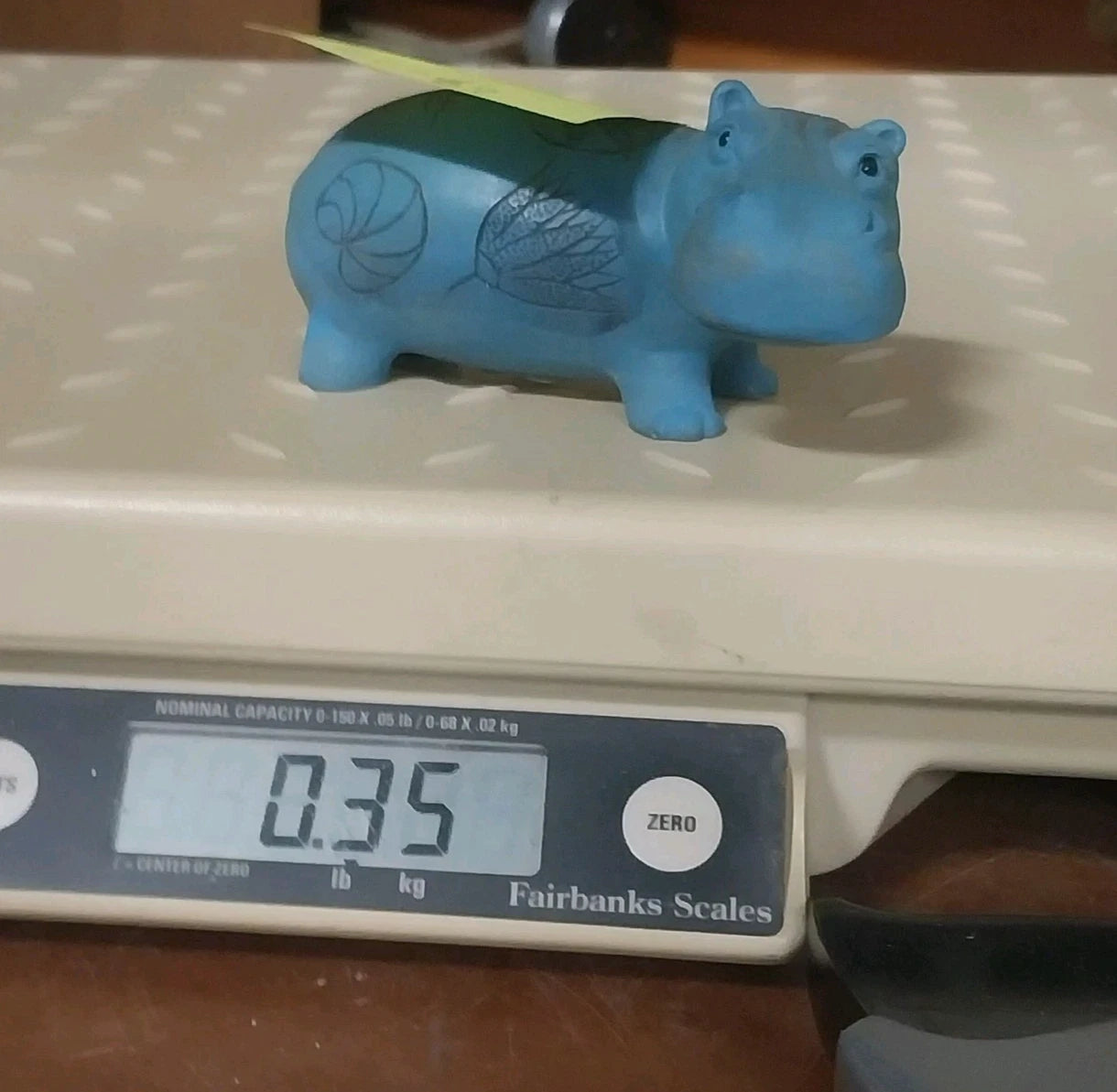 Berlin Design Blue Hippopotamus Pottery Figurine Egyptian Art William Hippo 4"