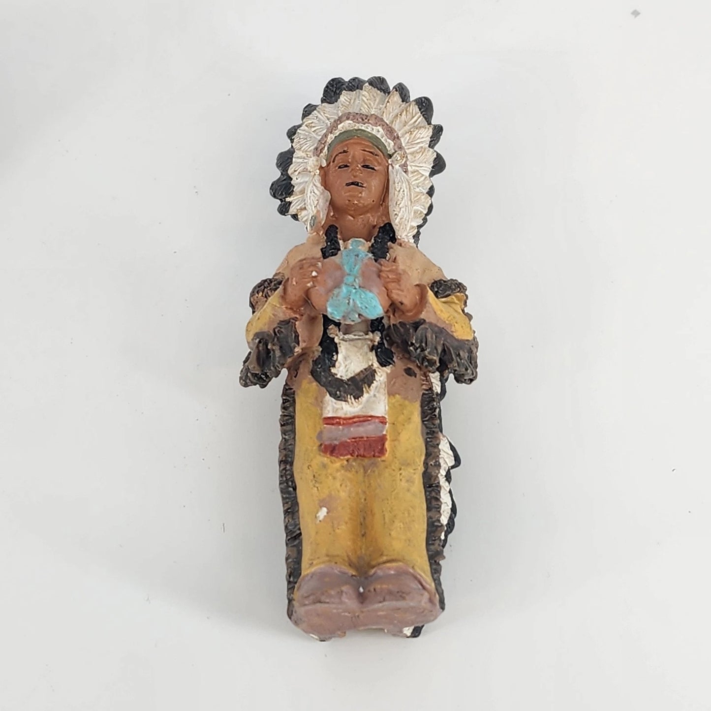 10 pc Native American Set Resin Collectible Figurines 7 People Eagle Horse Bison