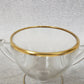 Crystal Elegant Glass Sugar Bowl & Creamer Gold Gilt Scroll Handle Vintage