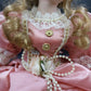 Porcelain Doll 18" Pink White Dress Antique Lace Curly Hair Collector Figurine