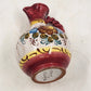 Italian Ceramic Pottery Pitcher Hand Painted Bright Floral Twist Handle 8.5"