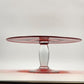 IKEA ÄKTAD Ruby Red Flashing Cake Stand 13" Glass Top Clear 5" Pedestal Base