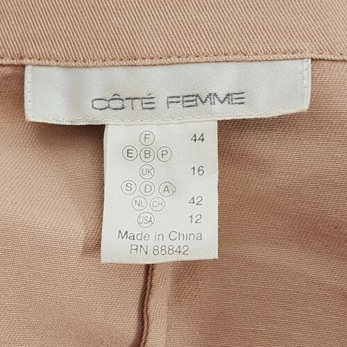 Button Up Long Sleeve Jacket With Cuff Snaps Cote Femme Size 12 USA Peach Color