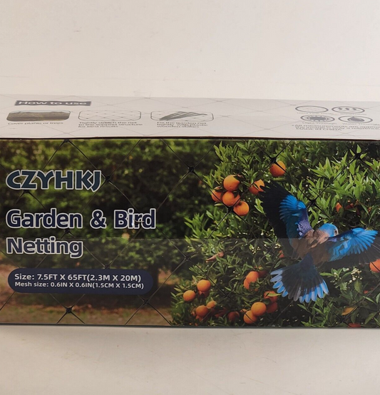 CZYHKJ Garden And Bird Netting 7½ Ft x 65 Ft Mesh Size 0.6 in x 0.6 in NOS