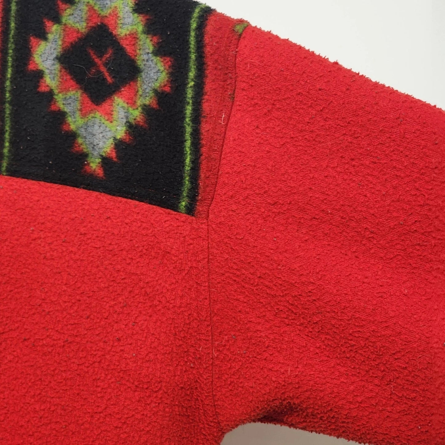 Bugle Boy Southwestern Fleece Shirt Jacket Mens Large Navajo Print Polyester 90s