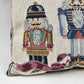 Christmas Nutcracker Soldiers Throw Pillow Tapestry Red Decor 15" x 11" Vtg USA