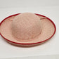 Straw Derby Beige Hat Red Band Church Wedding One Size Fits Most Made in China