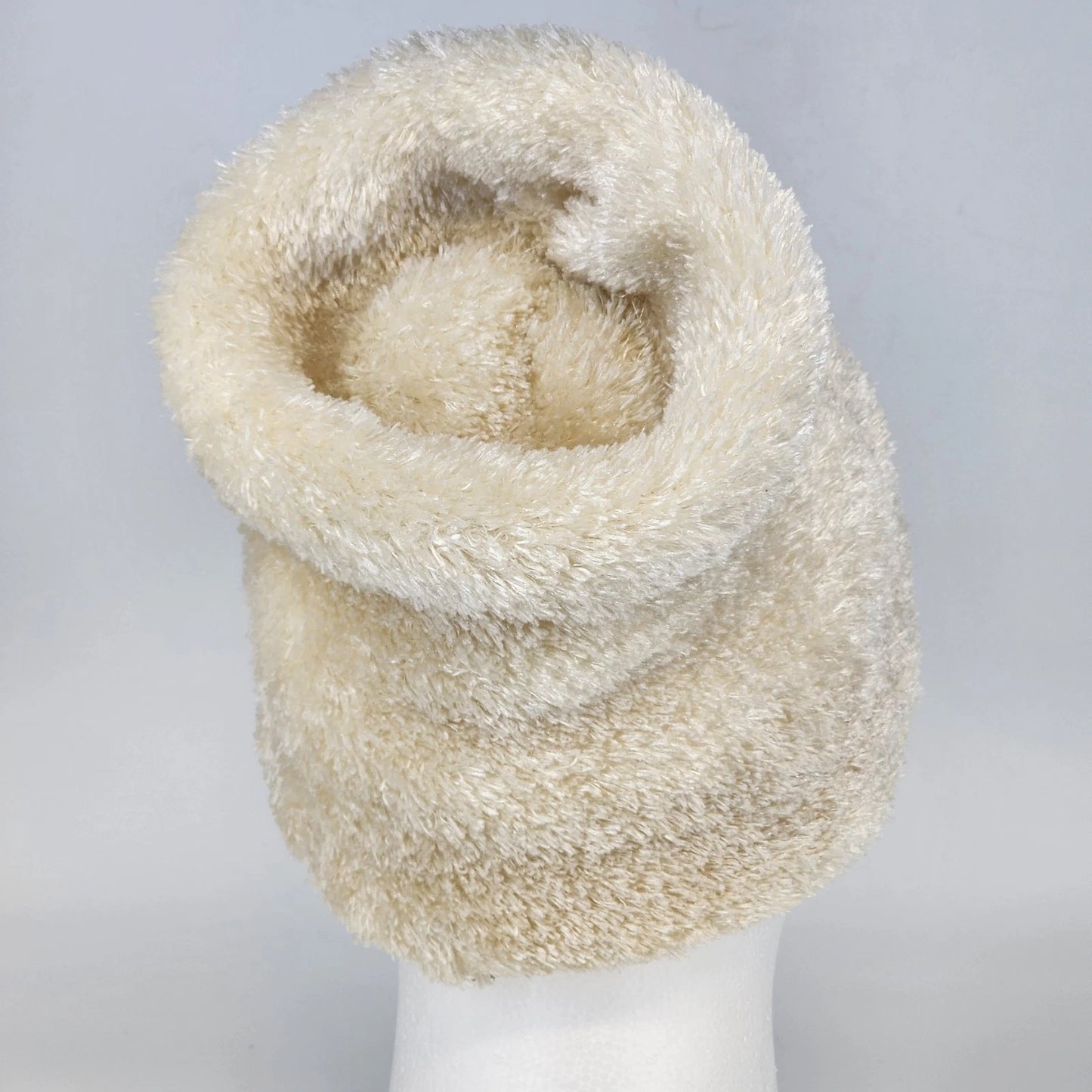 Sherpa Lined Beanie Hat Cream White Thermal Winter Fleece Cap