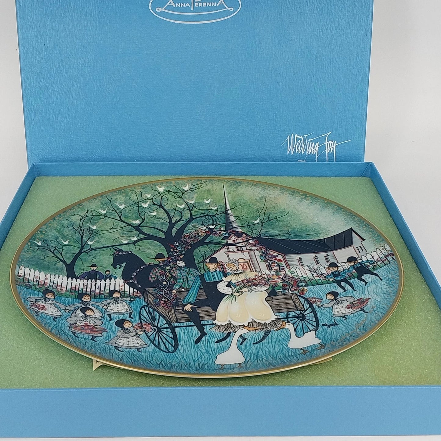 P Buckley Moss Wedding Joy Plate Anna Perenna 1985 1st Series COA NIB #4791