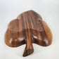 Hand Carved Natural Wooden Leaf Serving Tray 3-Section Divided Dish 16" Large