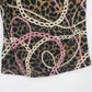 JTB Leopard Chain Print Top Women's Petite Large Ruffle Cap Sleeve Stretch Tee