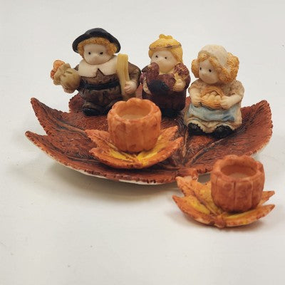 Popular Imports TS253 Mini Tea Set 8pc Thanksgiving Resin Decor