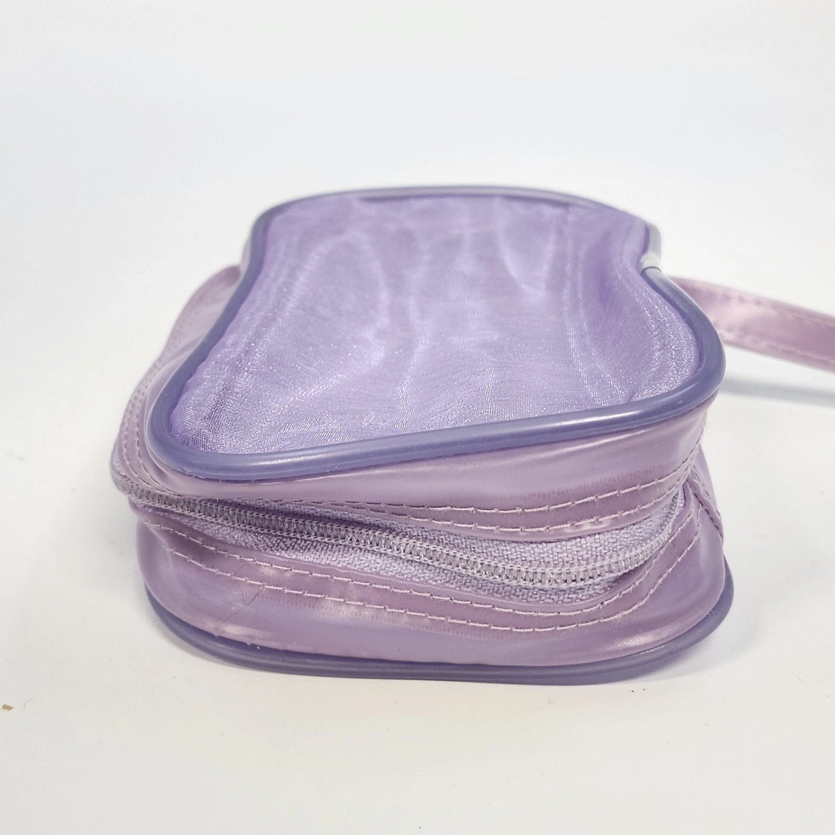 Purple Clear Vinyl Cosmetic Makeup Bag Zip Travel Toiletry Case 6.5" China