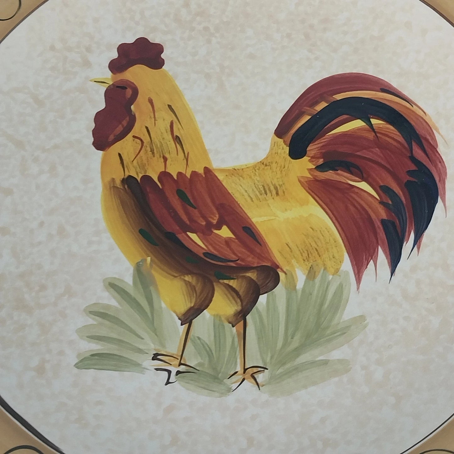 Canterbury Potteries Morning Sunrise Rooster Dinner Plate 11" Hand Painted
